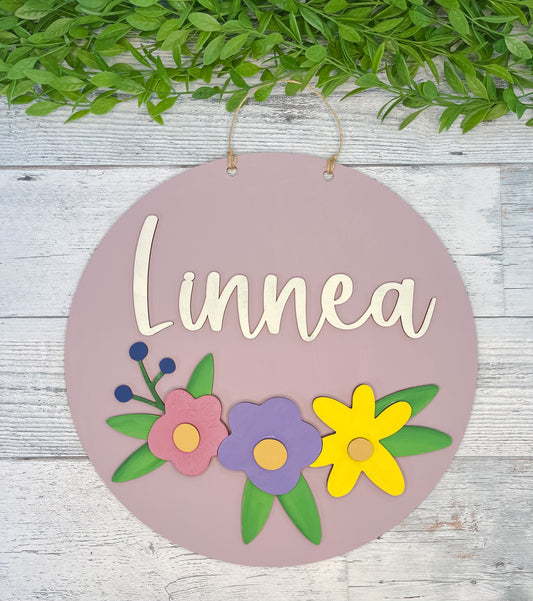 Floral Name Sign DIY - Wood Blank - DIY Projects for kids - DIY Kit - Do It Yourself Project