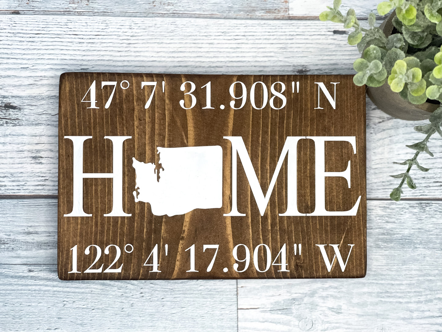 Home State Coordinates Sign