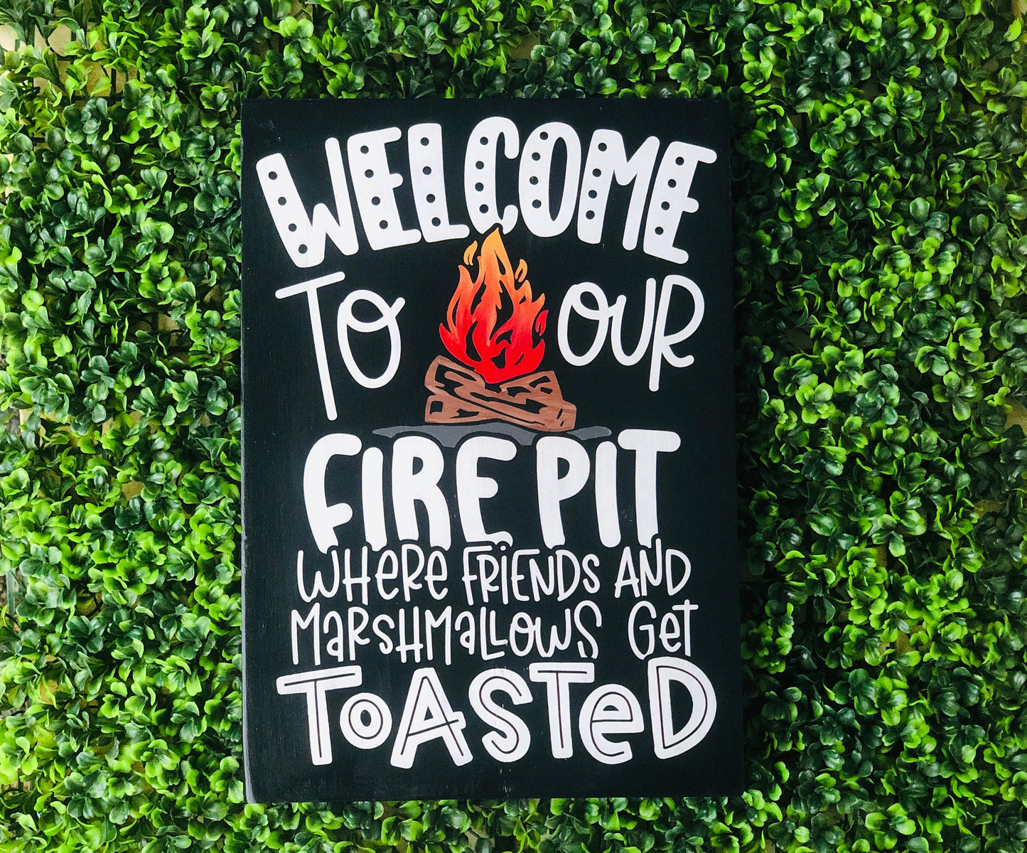 Welcome To Our Fire Pit - Outdoor Sign - Gift Ideas