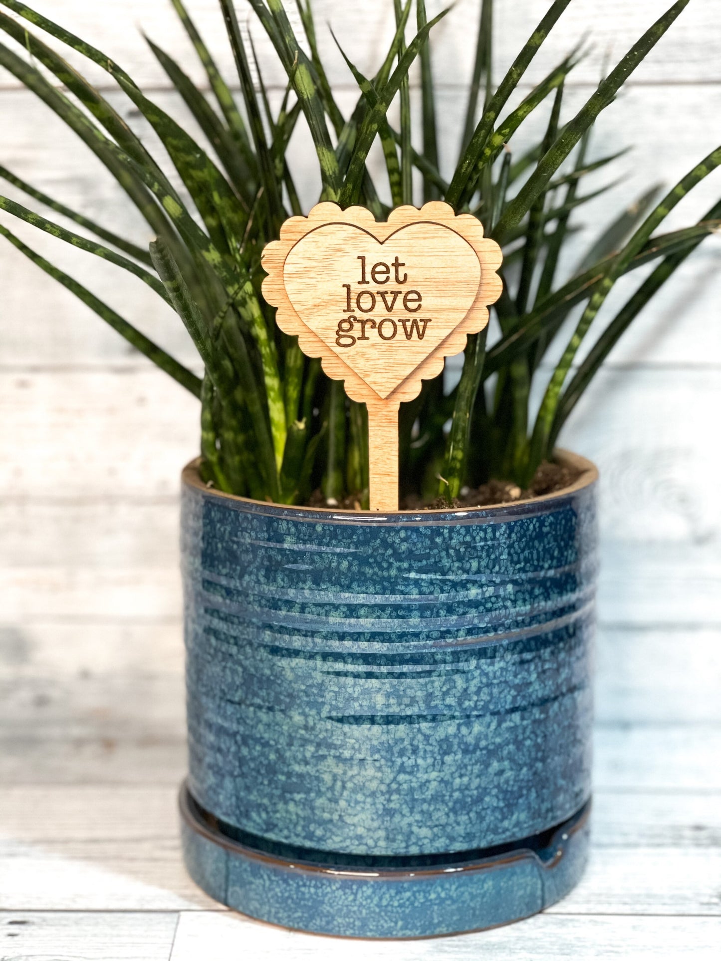 Let Love Grow Plant Stakes - Indoor Plant Marker - Houseplant Sign