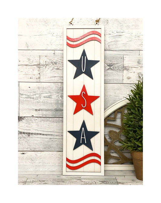 USA Hanging Sign - Patriotic Decor - 4th of July Decorations - Independence Day