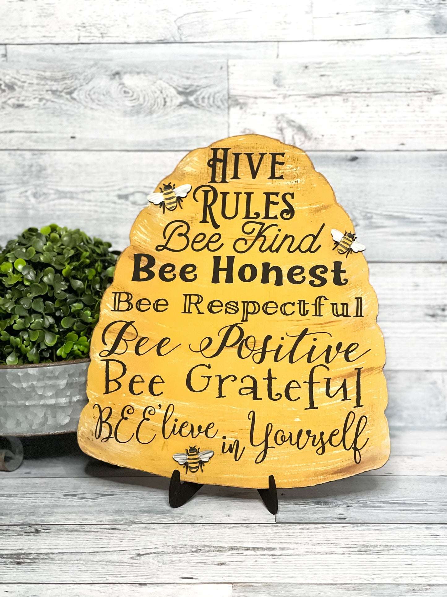 Hive Rules - Bee Hive Sign - Bee Decor - Home Decor - 3D Signs