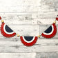 Patriotic Bunting Banner - 4th of July Decor - Red White and Blue Centerpiece - Independence Day Decorations - Wood Decor