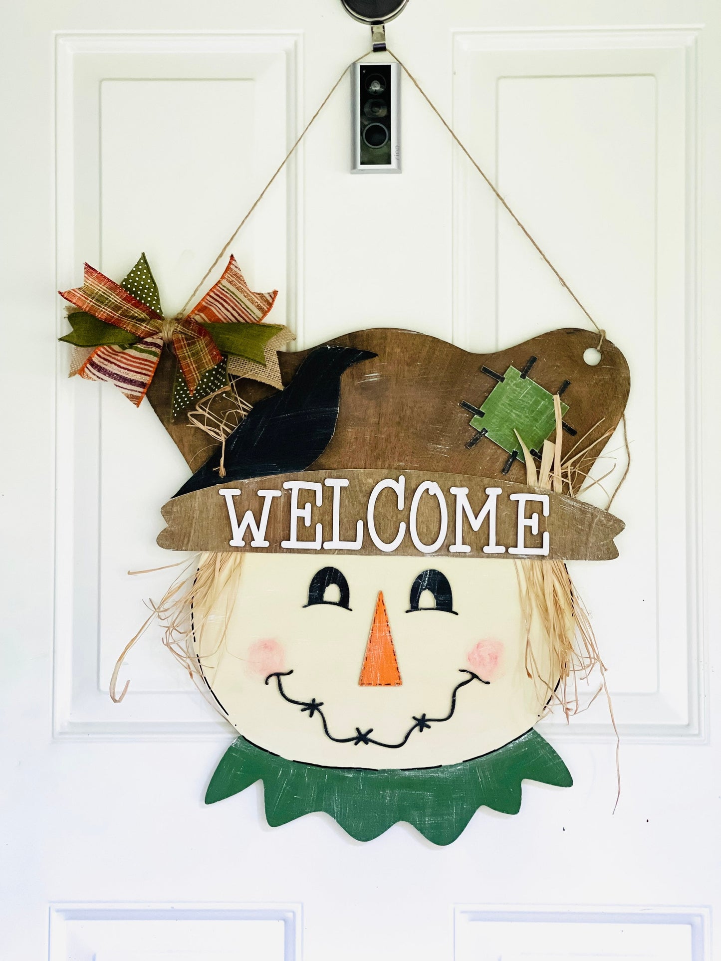 Scarecrow Door Hanger - Fall Porch Decor - Fall Scarecrow Decor - Happy Fall Ya'll