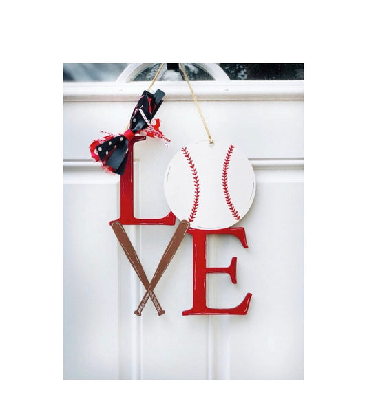 Baseball Door Hanger -  Front Door Decor - Welcome Sign - Housewarming Gift