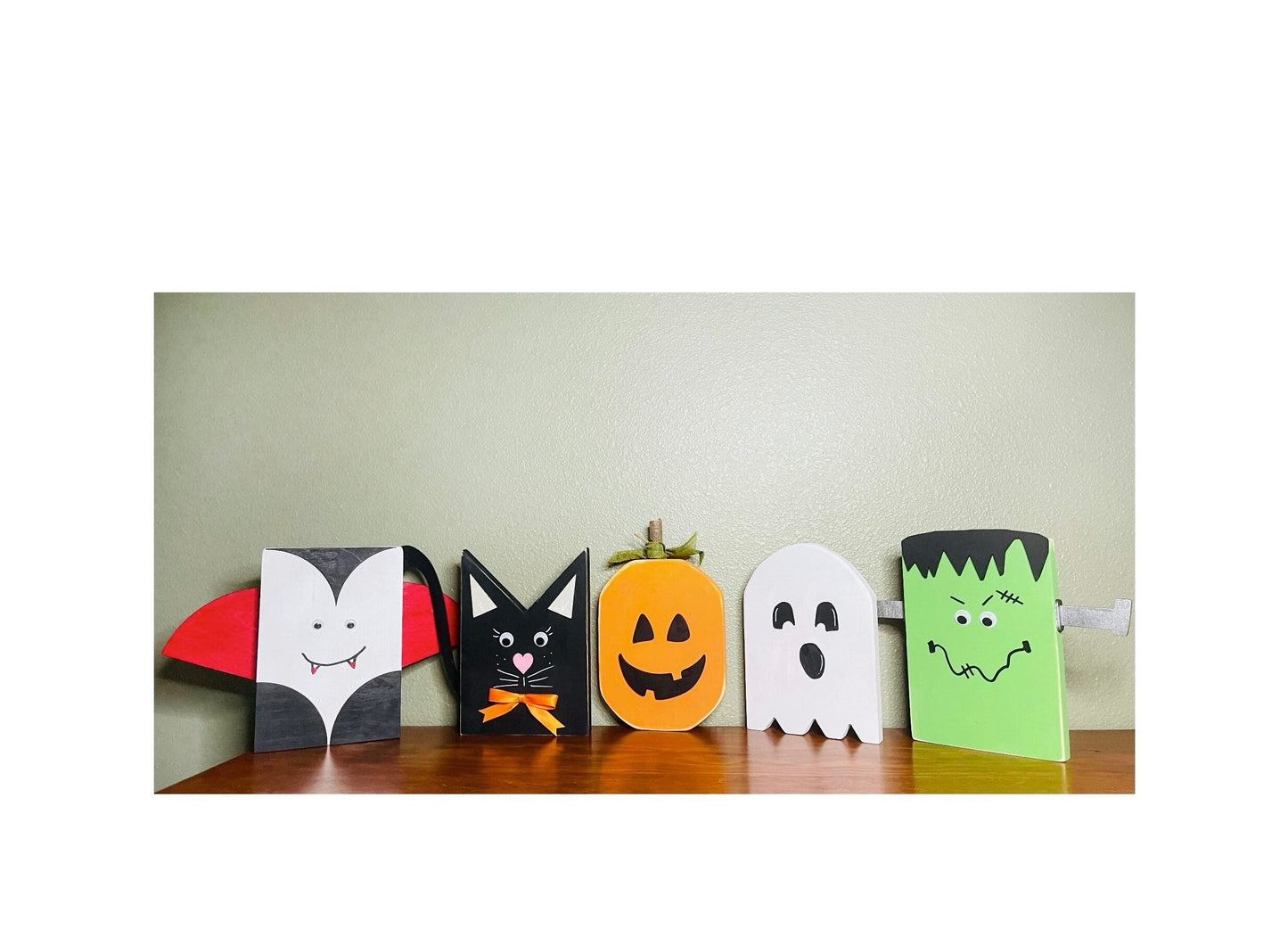 Halloween Monster Wood Blocks - Halloween Shelf Sitters