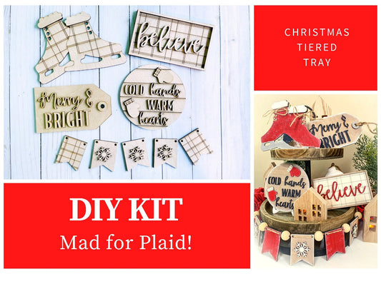 Christmas Tiered Tray - DIY Kits - Decorative Tray -