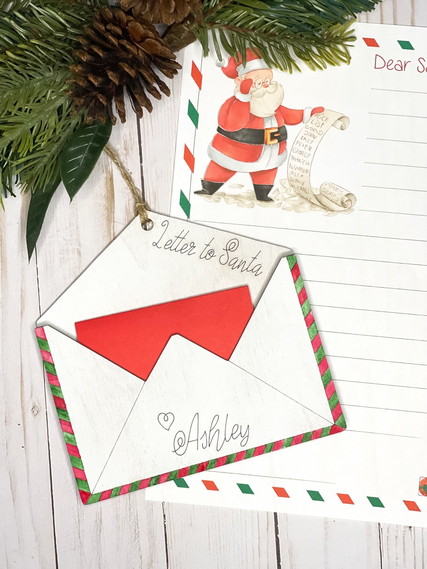 Letters to Santa Ornament - Christmas Keepsake - Dear Santa - Personalized Christmas Ornament