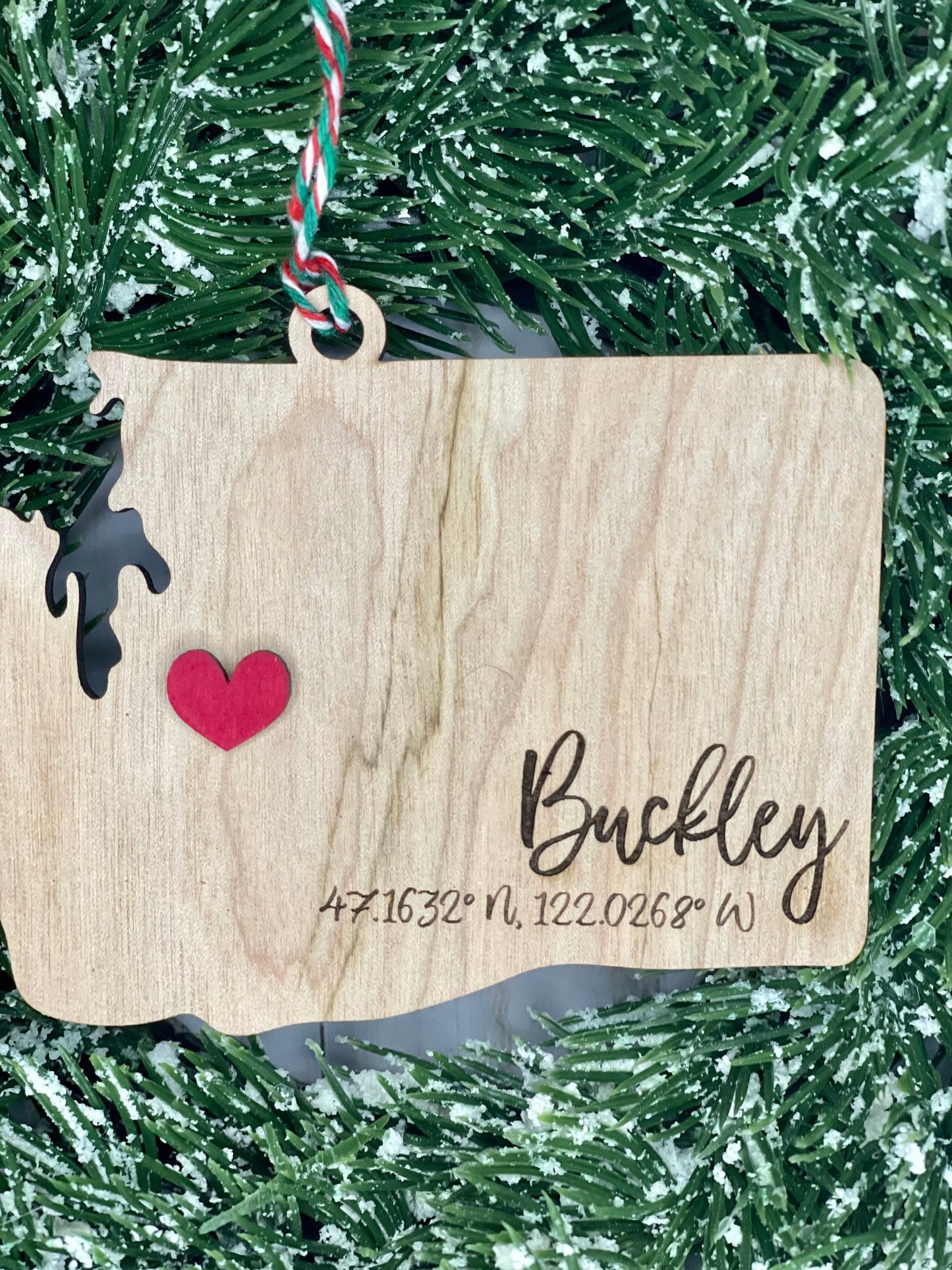 State Christmas Ornament - Custom City Coordinates - Personalized Gift Idea