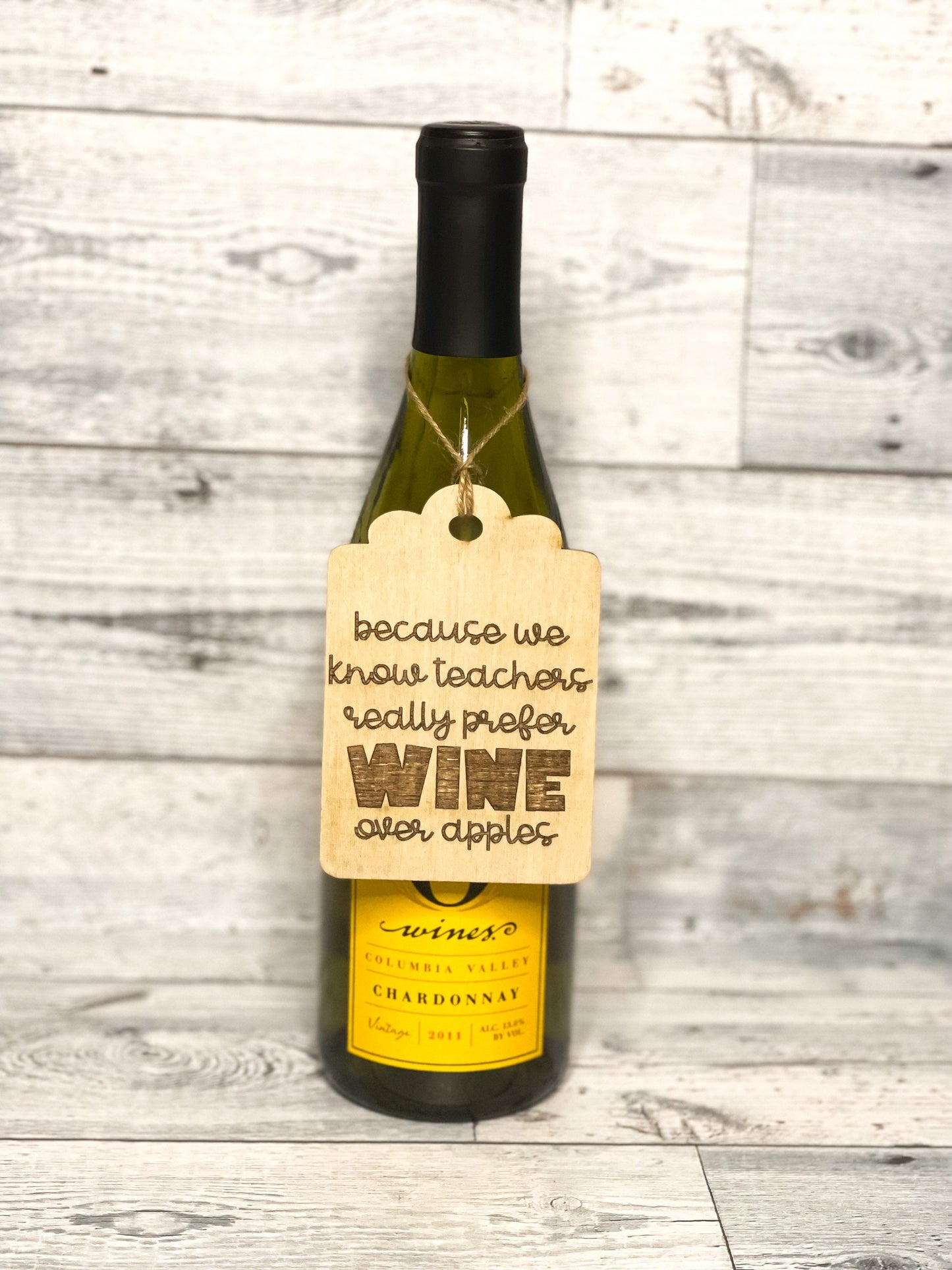 Wood Wine Tag - Spirits Tag - Hostess Gift - Housewarming - Party Favor - Wine Lover Gift - Wine Humor