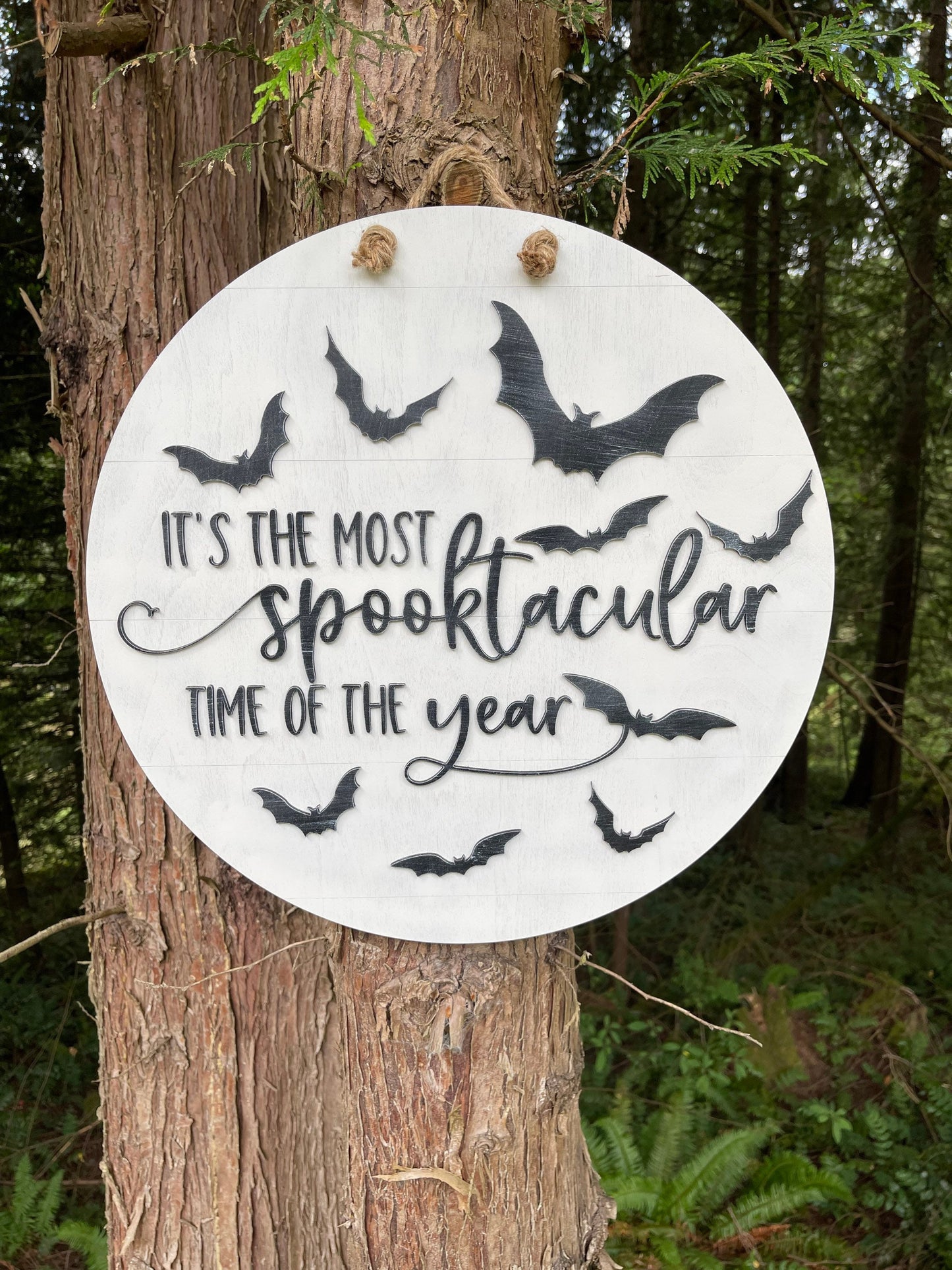 It’s The Most Spooktacular Time of Year Halloween Door Hanger - Spooky Bat Decor