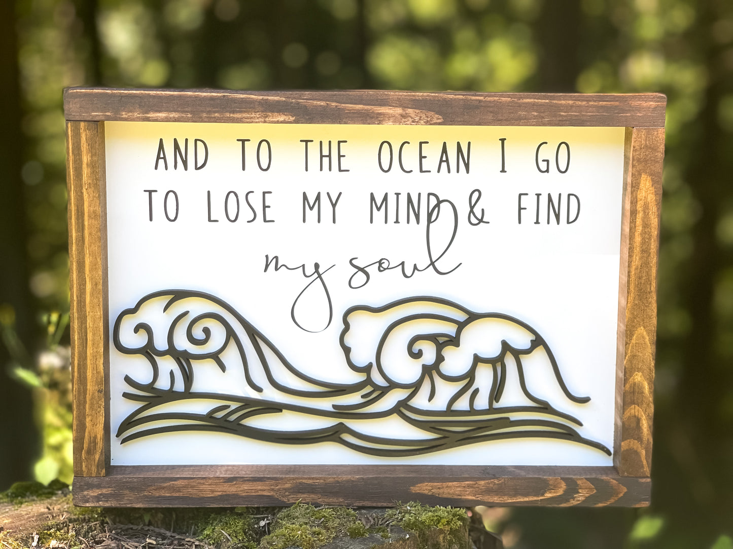 Ocean Sign - Costal Home Decor - To the Ocean I Go To Lose My Mind and Find My Soul